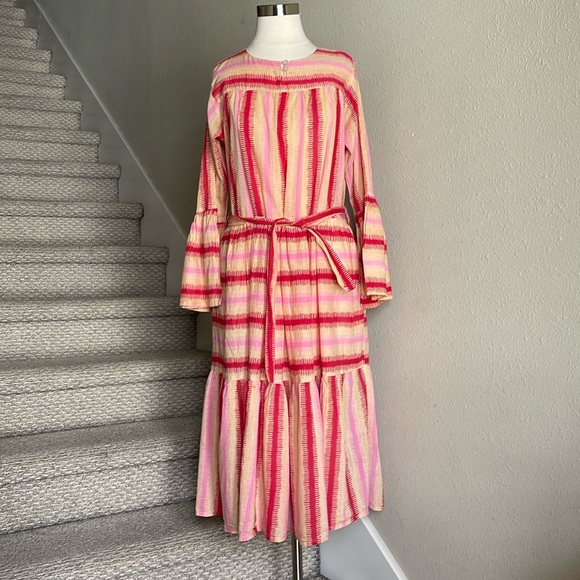 Cece Cabana Dresses & Skirts - Cece Cabana S M/L Stripped Cotton Long-Sleeve Midi Dress